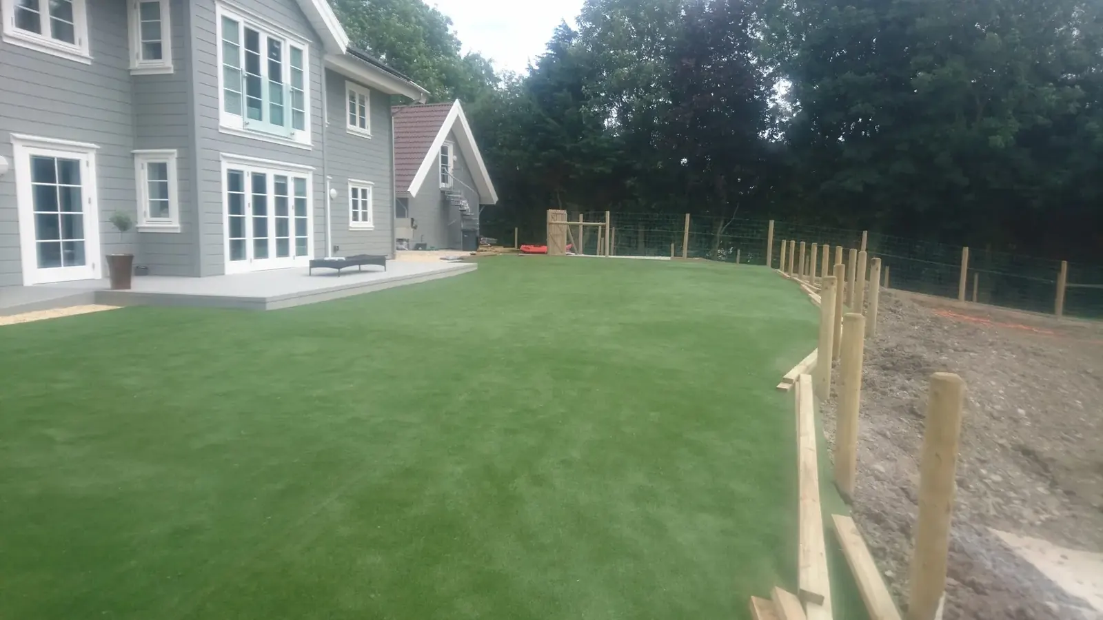 Completed new-build garden with defined boundaries