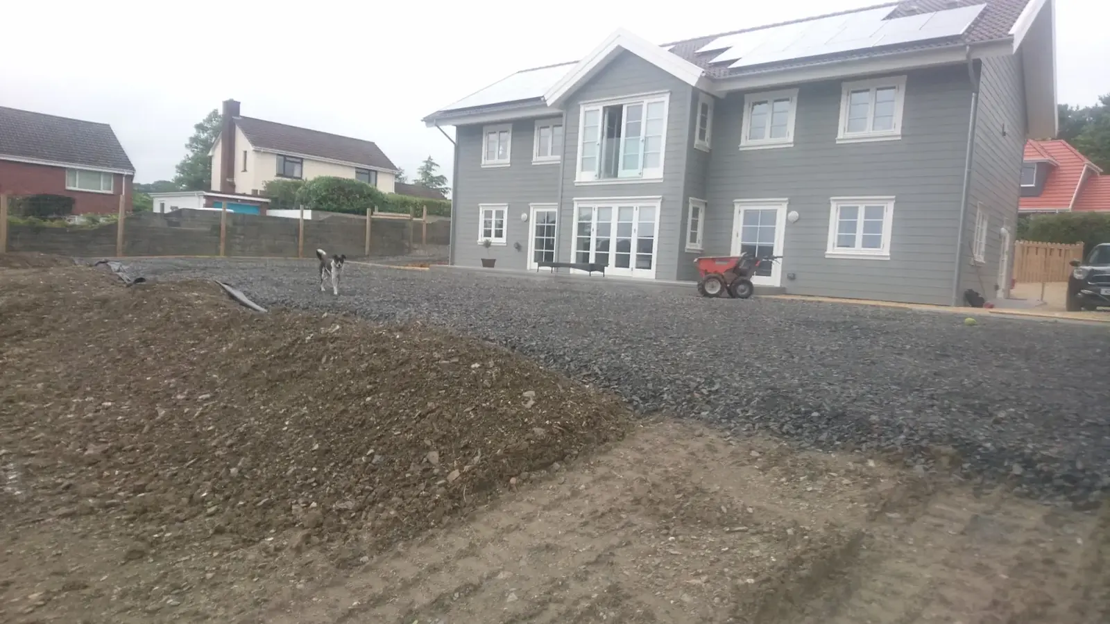 Bare new-build garden before landscaping
